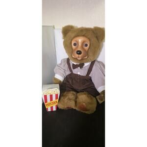 Raikes Circus: Addison Plush Bear with Popcorn 18" Tall Wooden Face & Feet 8